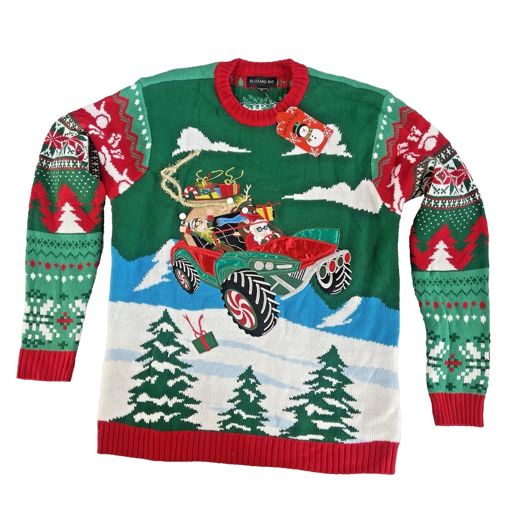 NEW Blizzard Bay‎ Size M Dune Buggy Car Razor 4x4 Holiday Ugly Christmas Sweater